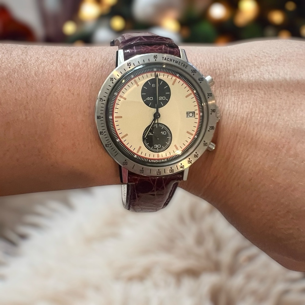 UNDONE Urban Vintage Chronograph – Cream Dial, Panda Subdials, Leather Strap